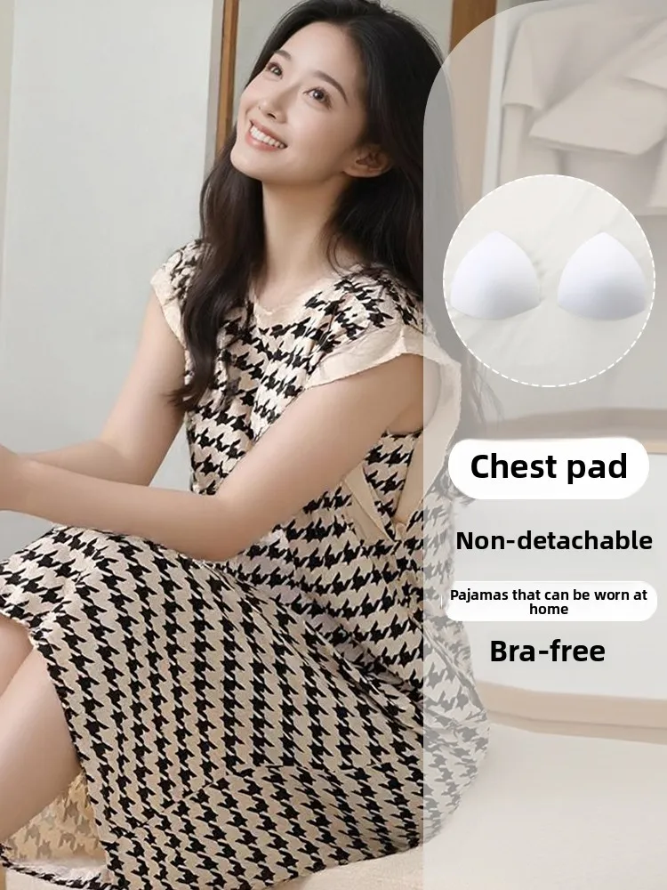 

Новинка 2023 года, летний жилет Svel, тонкая домашняя одежда большого размера, женская ночная рубашка с накладкой на грудь, ort Sve средней длины