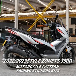 ZONTES 350D 오토바이 패턴 페어링 스티커 키트 도시 횡단 스타일 데칼 자전거 페인트 부품 영역에 붙여 넣기 수리