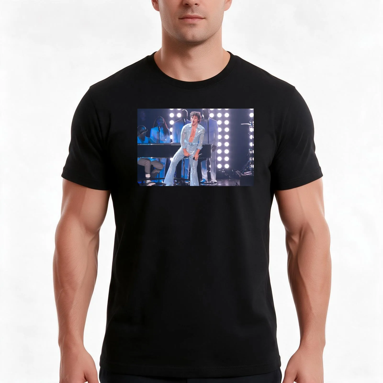 Benny Boone T-Shirt, Summer Casual Cotton Tee, Oversized Streetwear Tops, Vintage Graphic Print, Loose Fit Short Sleeve