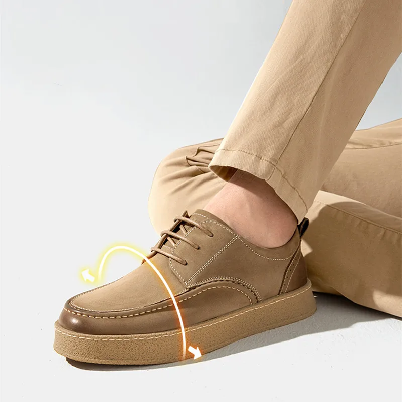 Zapatos Golden Camel para hombre, zapatos Retro informales de negocios, zapatos de cuero cómodos de fondo suave transpirables para hombre, otoño 2022