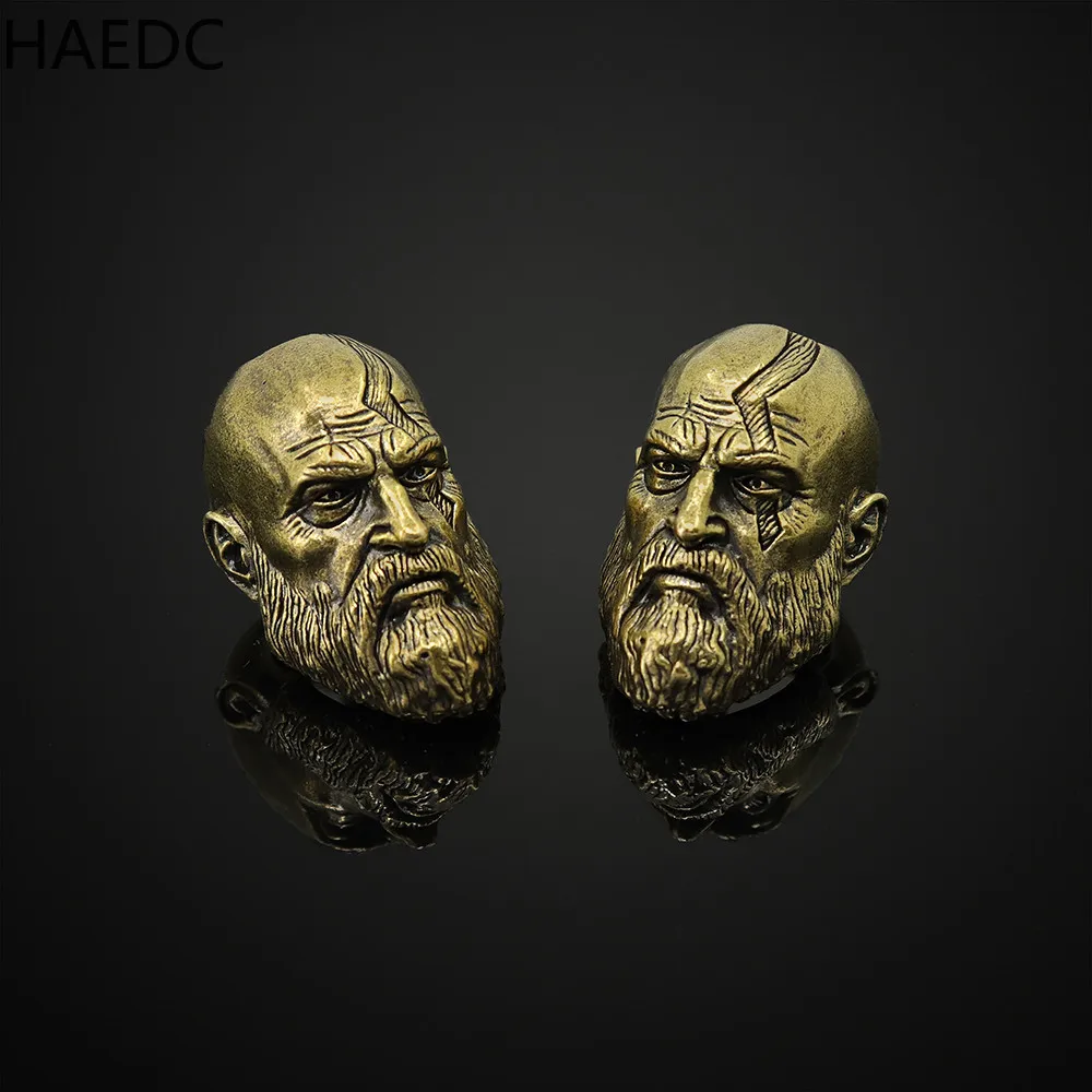 

CNEDC Long Bearded Spartan Warrior Brass Beads Outdoor DIY Paracord Woven Lanyard Pendants Bracelet Charms Jewelry Accessory