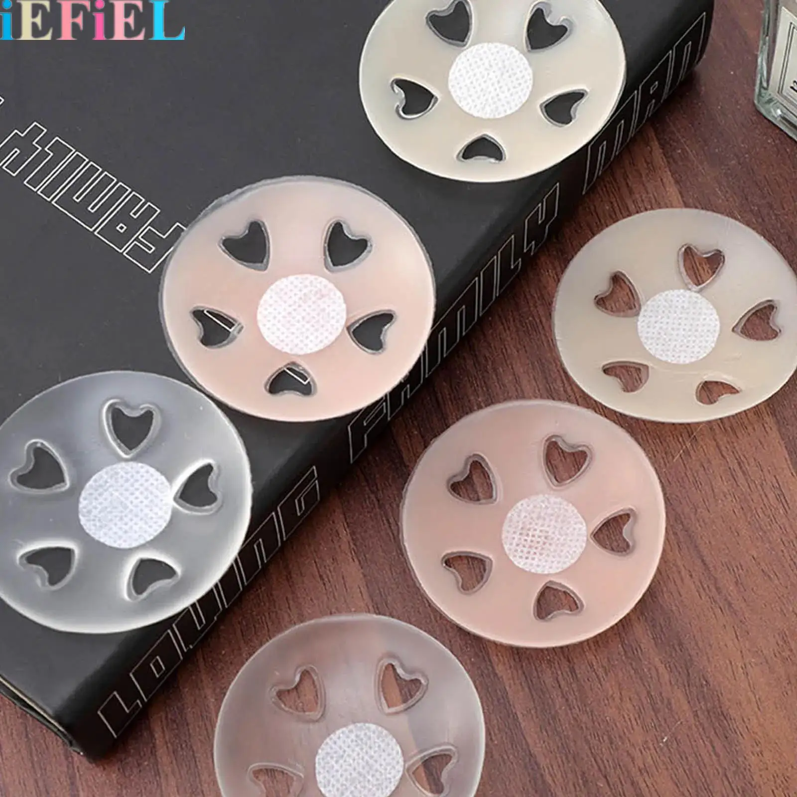 

2Pairs Silicone Women Breathable Perforated Anti-Peek Invisible Traceless Nipple Covers Water Proof Sweat Proof for Daily Wear