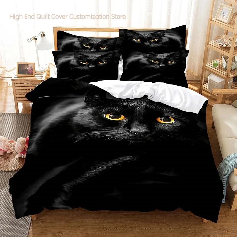 Black Cat Duvets Covers Cotton Duvet Cover Bed 150 Bedding 160x200 Set Couple Bed Quilt Comforter Sets 220x240 Double King Size