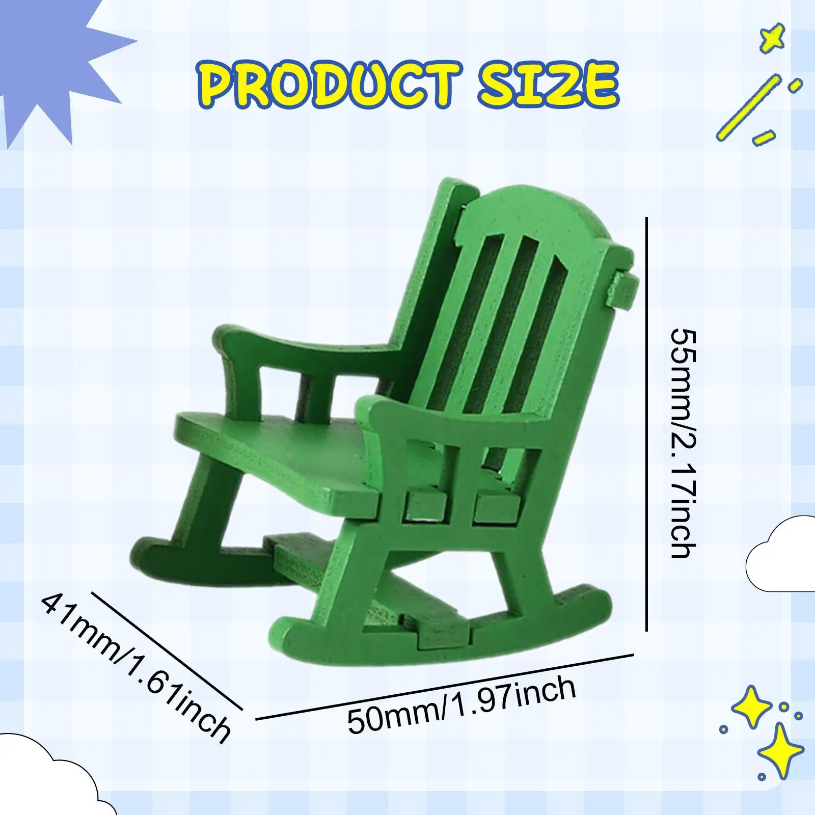 1:12 ไดโอรามาเก้าอี้โยกสำหรับโครงการ DIY ฉากจิ๋วสถาปัตยกรรม