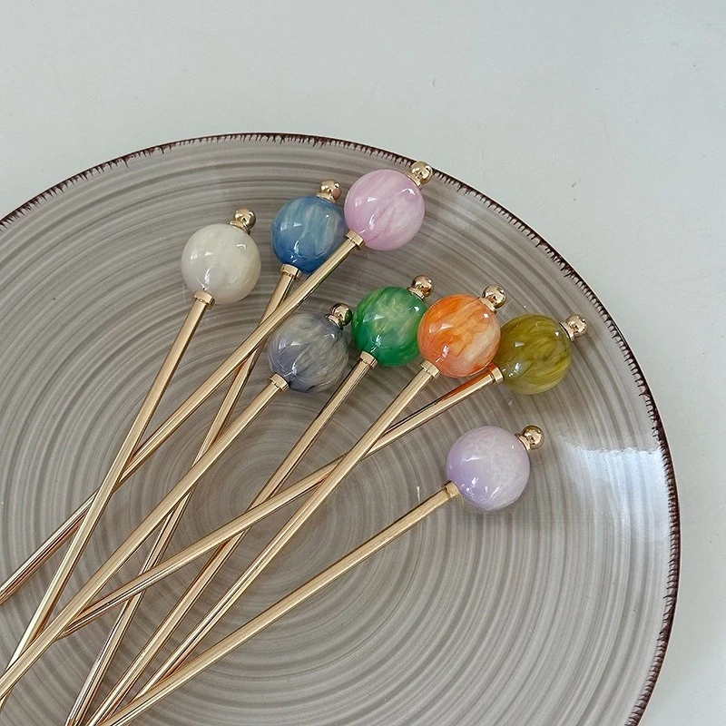 Chinese Style Vintage Hair Sticks for Women Girls Fashion Metal Chopstick Shaped Hair Clips Pins Jewelry Hair Style Accessories
