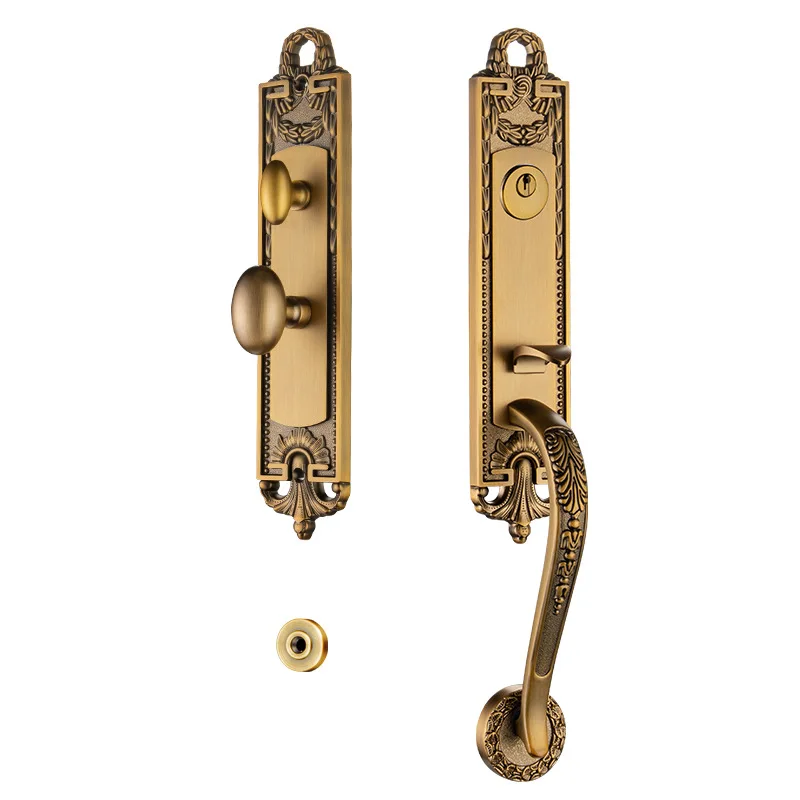 

Европейская роскошная вилла, замок с ручкой, внутренняя двойная открытая ручка, большой замок, антикварный европейский сплав цинка