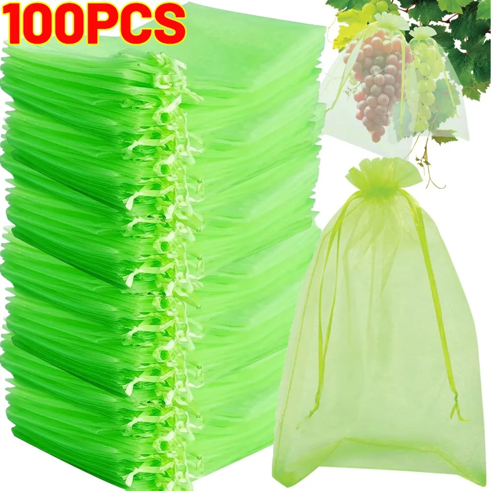 

Fruit Protection Mesh Bags Reusable Insect Proof Drawstring Bags Pest Barrier Covers for Fruit Trees Plants Home Garden Supplies