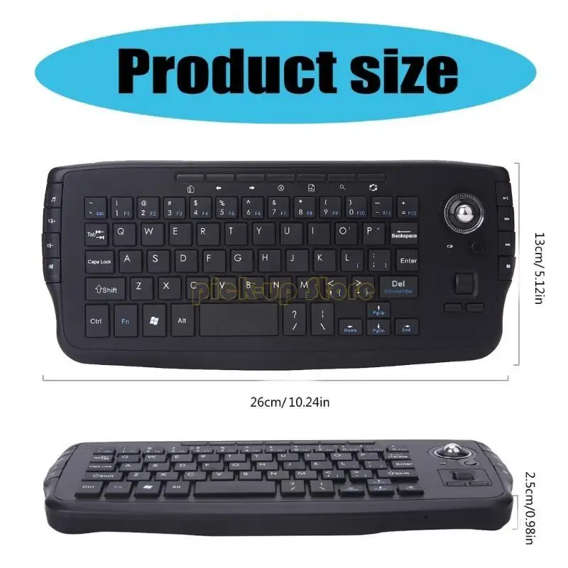 Teclado sem fio 2.4G e mouse trackball 2 1 com retroiluminação para economia para escritório e entretenimento doméstico alto