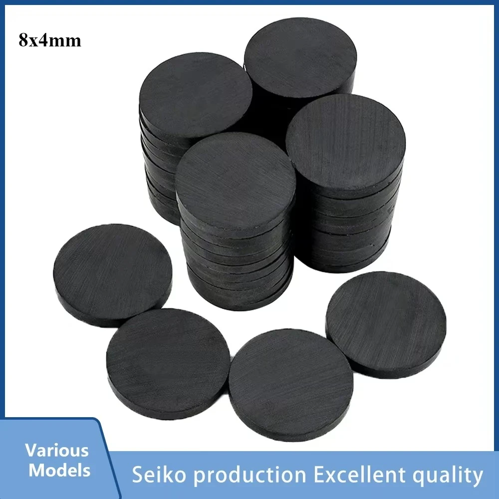 8x4mm  Ferrite Black Strong Magnet Y30 Circular Magnet Strong Fridge Sticker Round Black Magnet