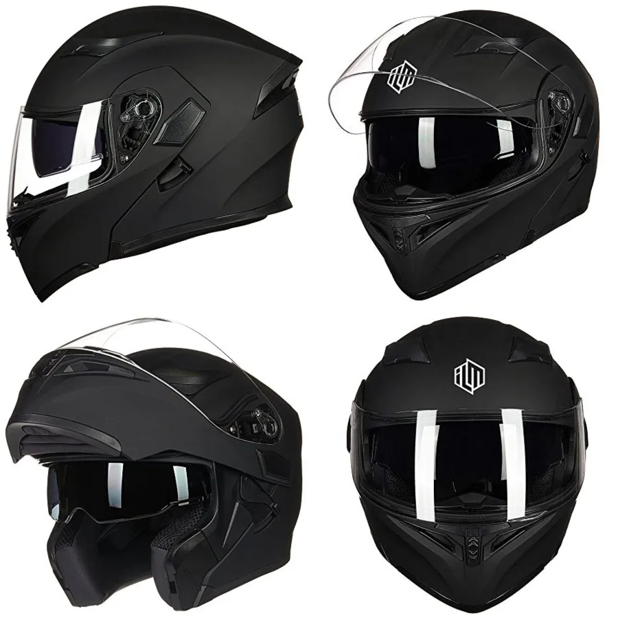 

Motorcycle Dual Visor Flip up Modular Full Face Helmet DOT Model 902/902L