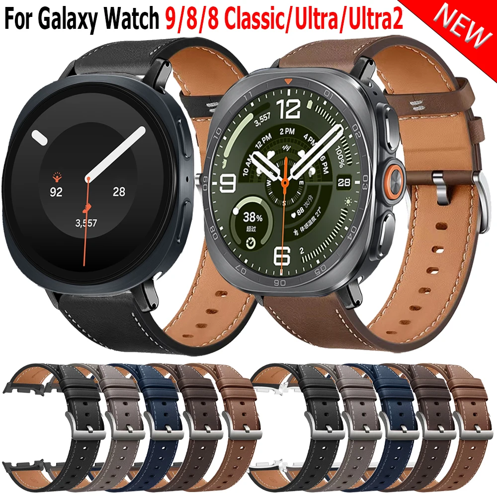 Lederarmband für Samsung Galaxy Watch Ultra2 2026 Ultra 47mm Nahtlose Armbänder für Galaxy Watch 9 8 Classic 44mm 40mm 46mm Armband