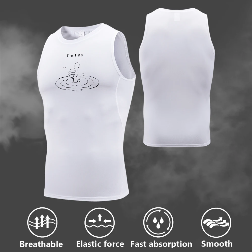 Herren 2026 Neues Bedrucktes Kompressions-Tanktop Schnelltrocknendes Ärmelloses Sportshirt für Fitness und Training