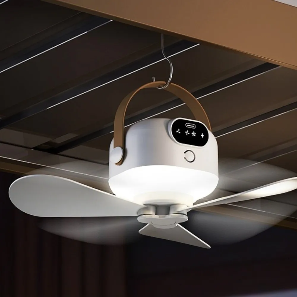 Rechargeable Ceiling Fan Light Energy Saving with Remote Control Hanging Fan Light Intelligent 3 Gears Electric Fan Night Lamp