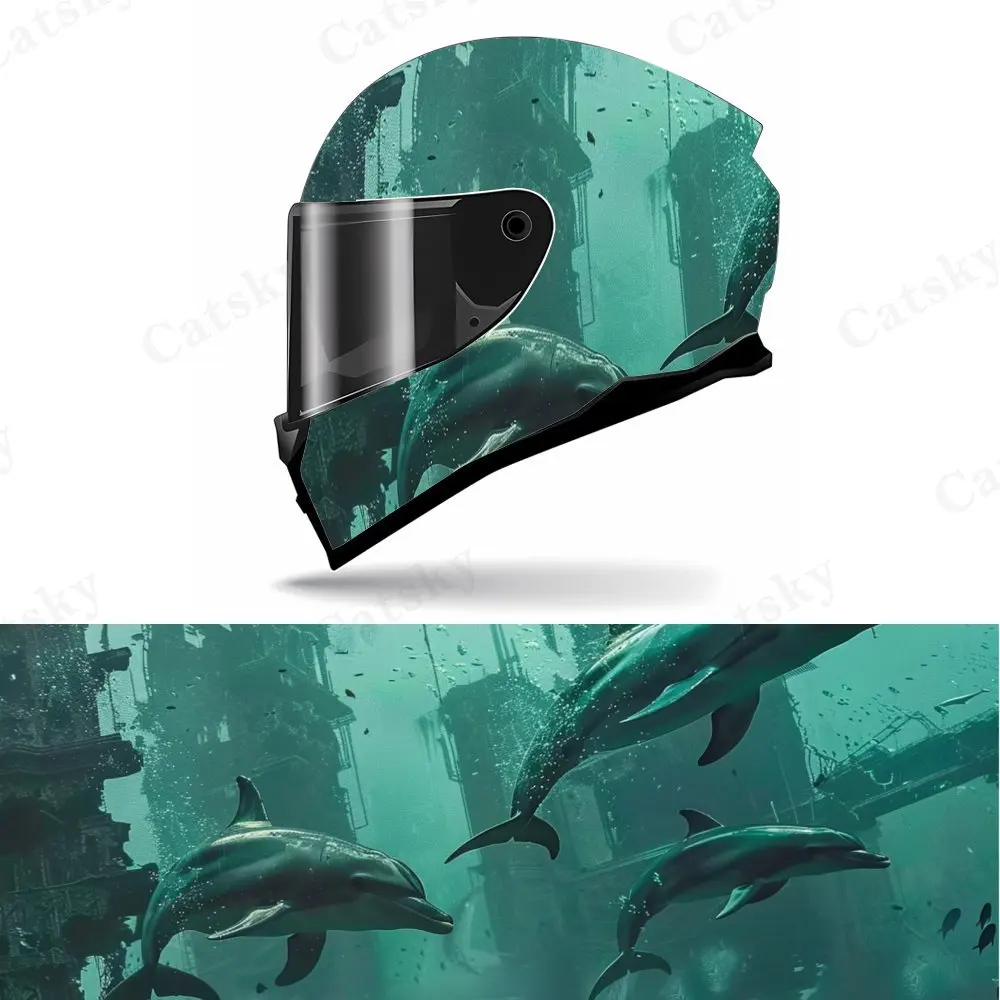 Full Face Deep-sea Relics Helmet Sticker - Strong PVC, A Unique Visual Embellishment of Motorcycle Helmets, Eye-catching Things
