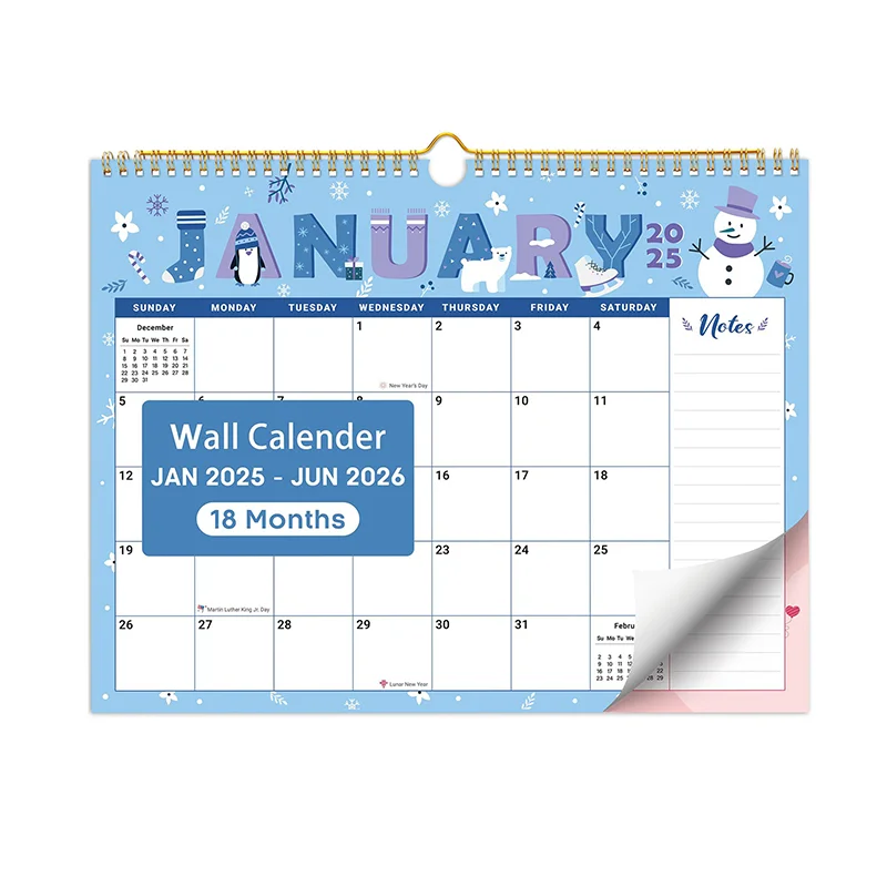 18 Monthly Wall Calendar January 2025 To June 2026 Hanging Calendars Large Seasonal Wall Planner Home Office Decoration