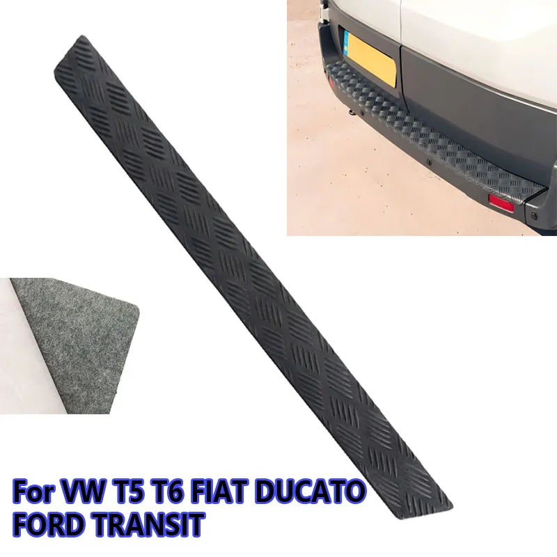 

Black Rubber Rear Bumper Protector Cover Guard With Adhesive Backing Non-Slip For VW T5/T6 Fiat Ducato Ford Transit Camper Van