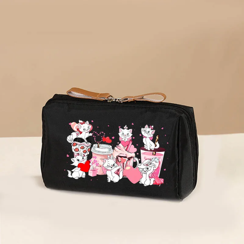 Lilo & Stitch Mickey Mouse The Aristocats Marie Women\'s Cosmetic Bags Cases Ladies Small Storage Bag Female Travel Clutch Bag