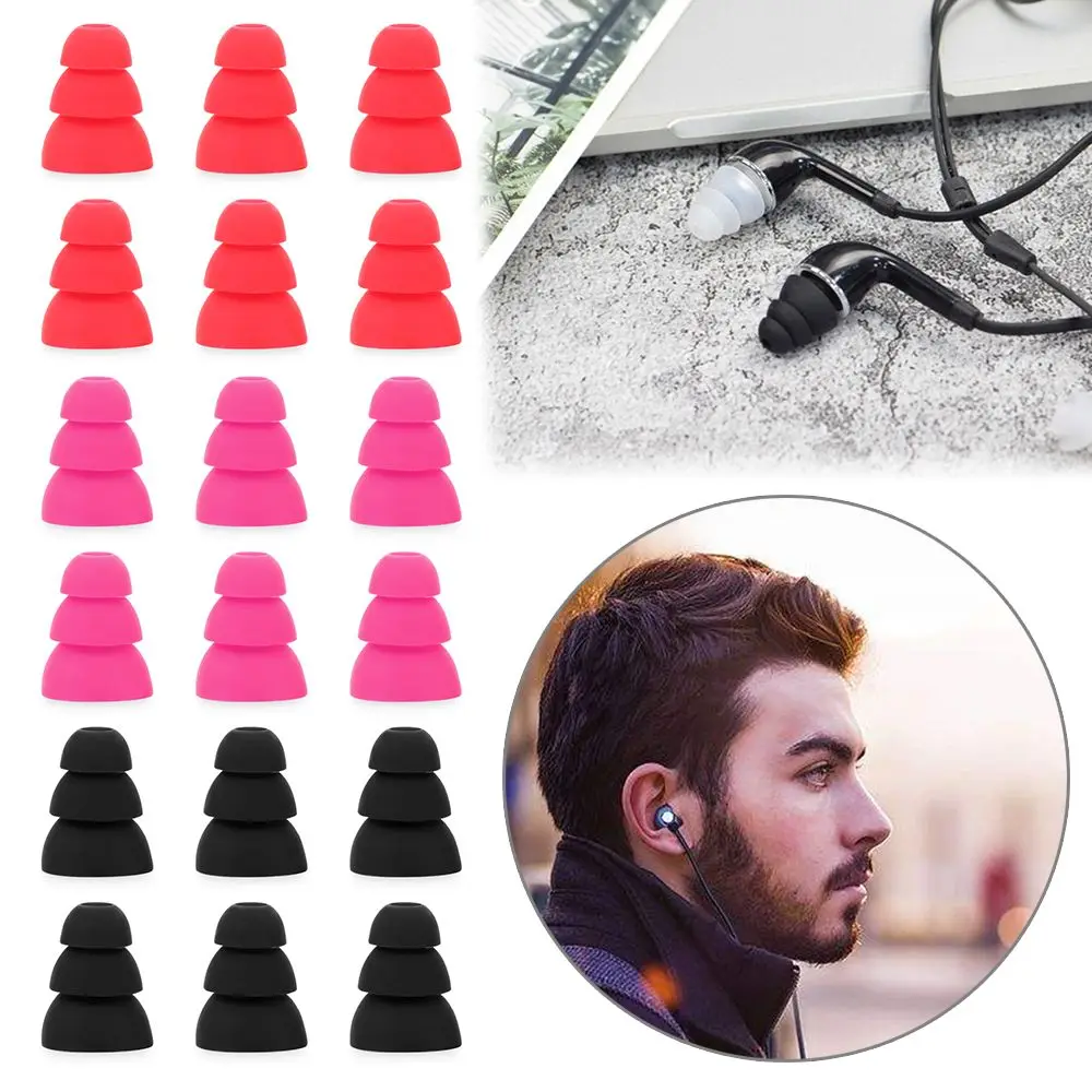 6 stücke drei schicht ige Silikon In-Ear-Kopfhörer abdeckungen Kappe Ersatz Ohrhörer Ohr stöpsel Ohr stöpsel