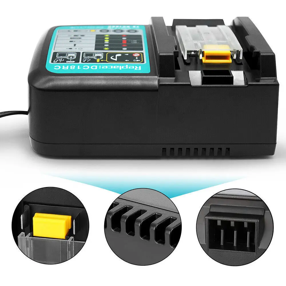 For BL1830 BL1815 BL1820B 18V LXT Lithium 3Ah 6Ah DC18RC Battery Charger