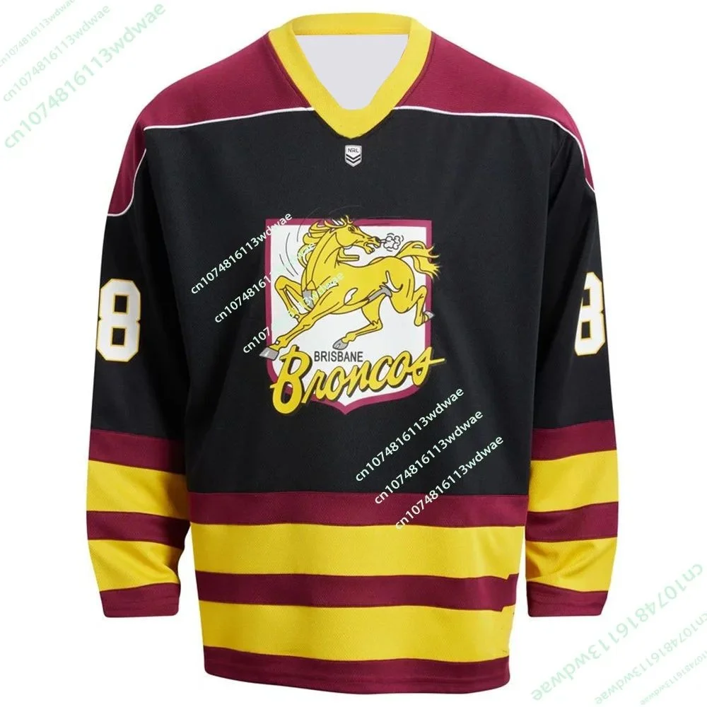 NRL Australien Brisbane Broncos Hockey-Trikot für Herren im Sommer 2026, 3D-Gedrucktes Langarm-Sport- und Freizeittrikot für Kinder – Detail 5