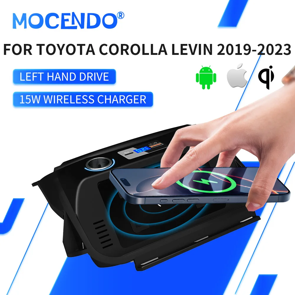 

Qi Car Wireless Charger fit for Toyota Corolla Ralink 2019-2023 Fast Charging USB Port Wireless Charging Devices