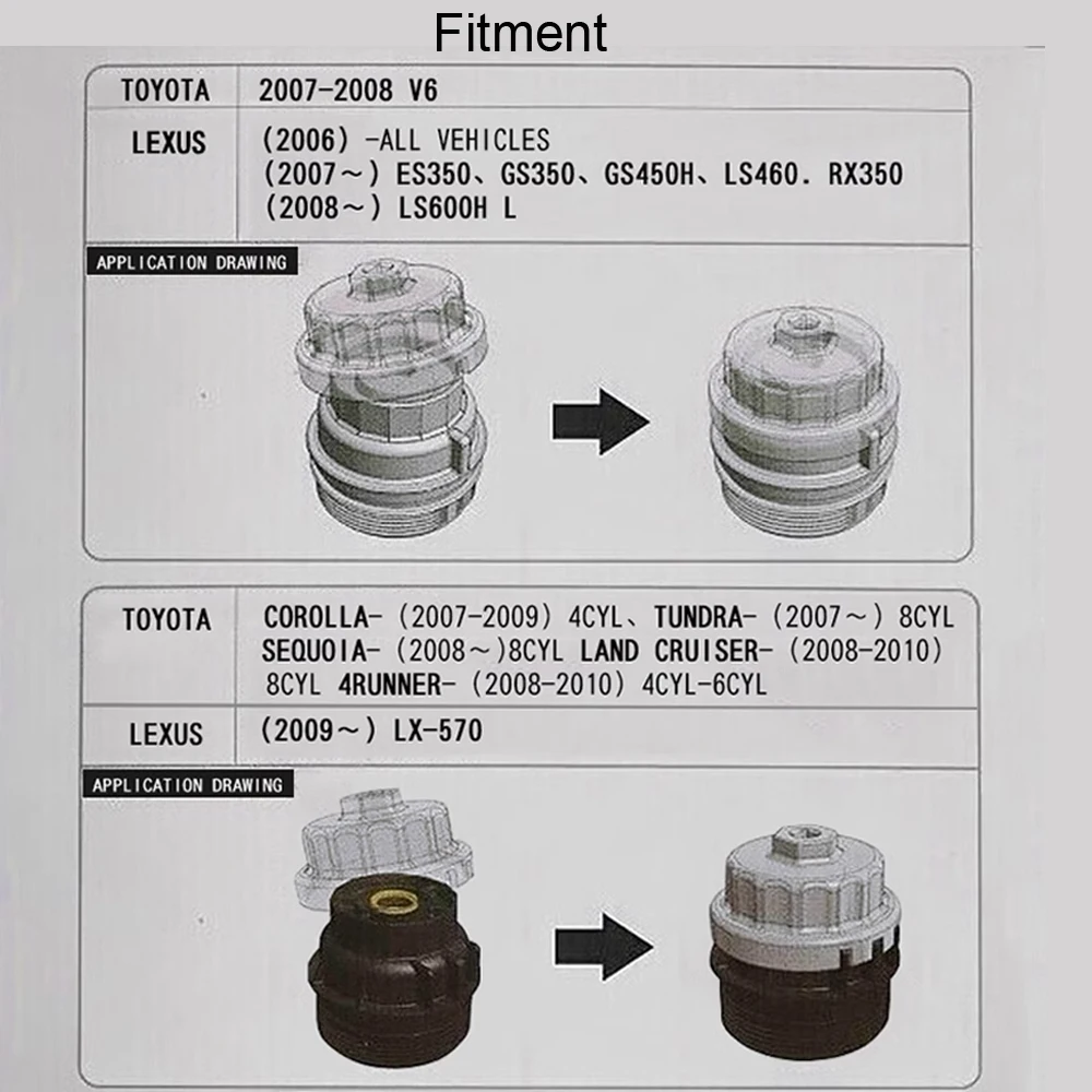 Oil Filter Key For Toyota RAV4 FJ Cruiser Highlander Scion Sequoia Venza Lexus ES350 IS350 GS350 NX300h Removal Tool Parts 3/8\