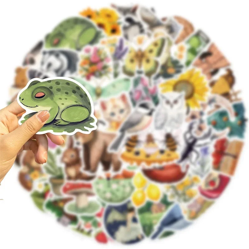 10/30/50PCS Cartoon Forest Color PVC Sticker Aesthetic Children\'s Decoration Scrapbooking Stationery School Supplies for Kids