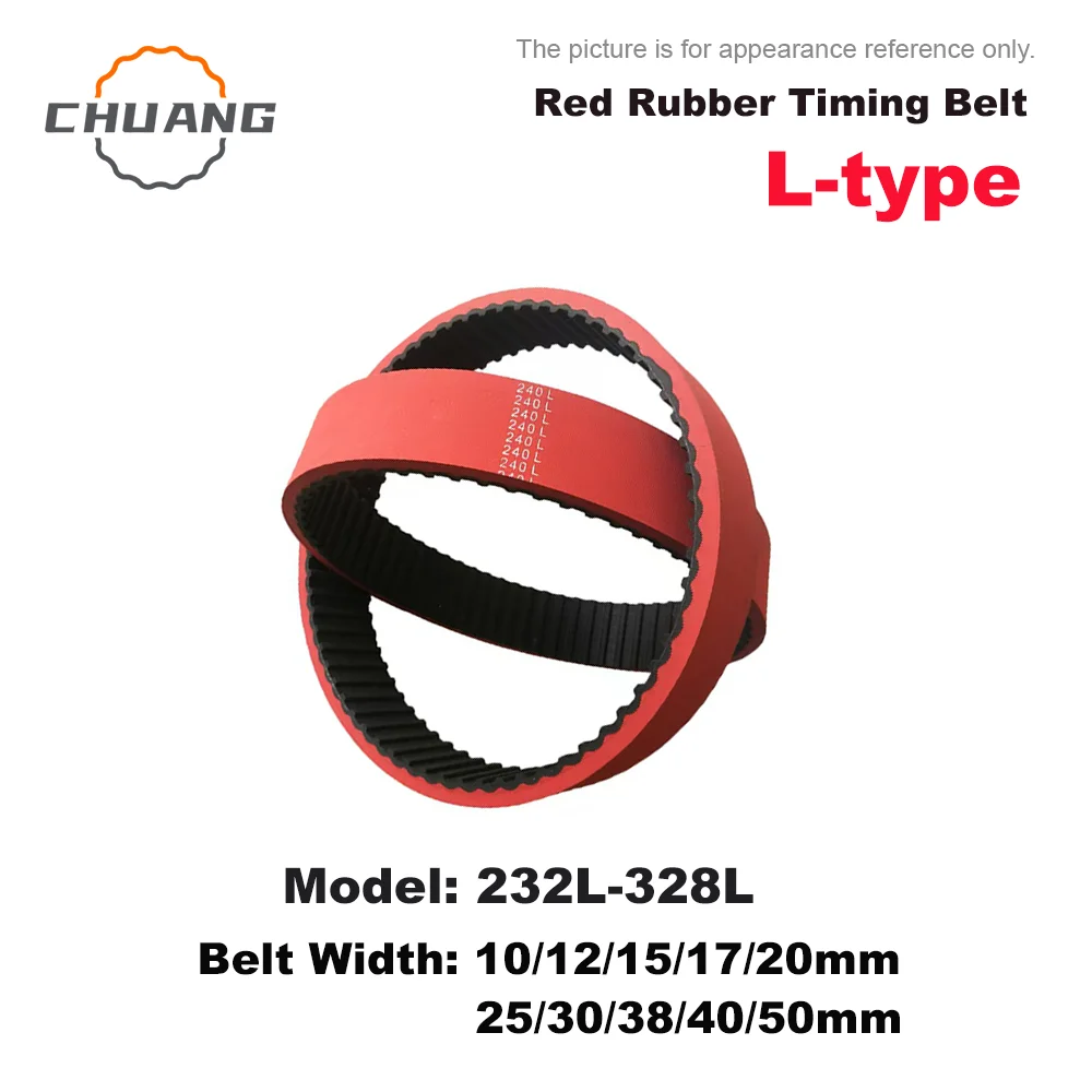 L-type 232L-328L Red Rubber Coating Traction Synchronous Belt Packaging Machine Film Pulling