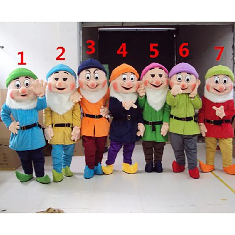 

Seven Dwarfs mascot costume Christmas cartoon character Halloween store birthday party performance set adult size