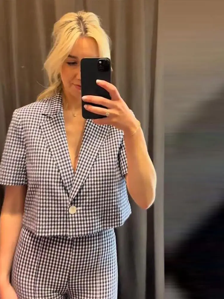Lange Strickjacke Mantel Shorts Anzüge Frauen Elegante Laterne Volle Hülse Lose Mäntel Hohe Taille Kurze Hosen Mode Damen Outfits Neue – Detail 7