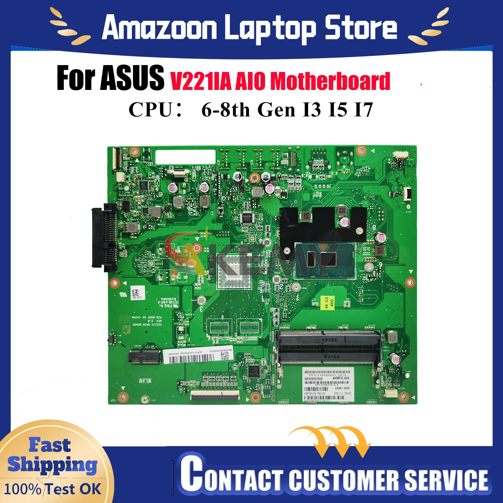 

Материнская плата V221IA для ASUS Vivo AiO V221IC V221IA V221I V221ID с процессором I3 I5 I7, 100% тестирование, ОК, быстрая доставка, stk