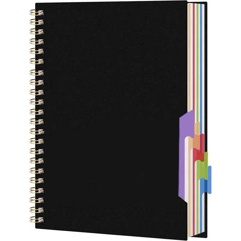 Exclusive A4 Divider Page Spiral Notebook, 200 Pages, Thickened, Lined Notebook for Office & Students