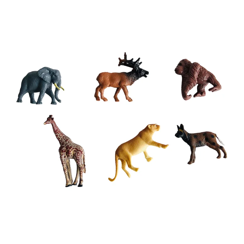 Montessori Biology Materials Glassland Wild Animal Figures Set Kids Learning Resources Early Childhood Education Toy, Mini Size