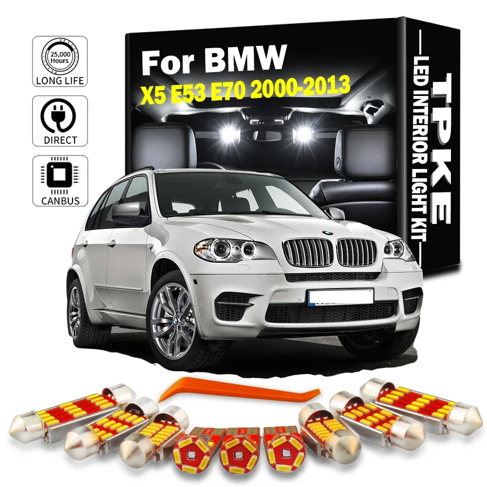 

Автомобильные аксессуары TPKE Canbus для BMW X5, E53, E70, 2000-2010, 2011, 2012, 2013, фотолампа, интерьер, купол, карта, дверь багажника, Детский комплект