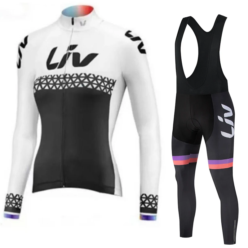 

LIV bicycle jersey women's bicycle bib autumn and winter road bike cycling suit set bicycle shirt bicycle shoulder pants
