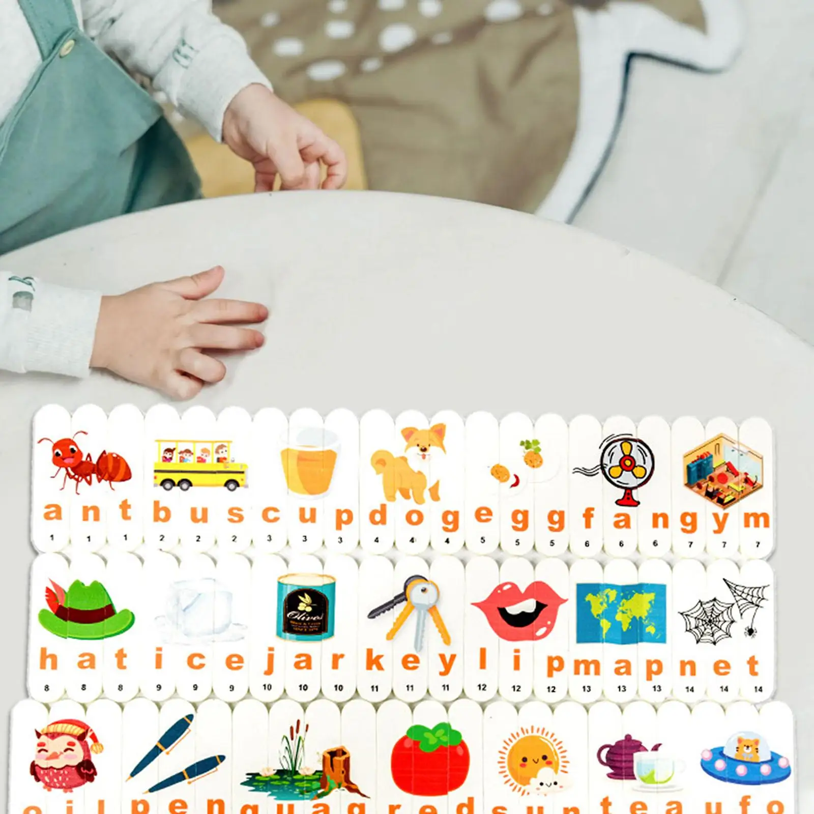 Jogo de cartas correspondente alfabeto ortografia jogo e feitiço divertido brinquedo sensorial blocos de madeira de motor fino para 4-6 anos de idade festa em casa