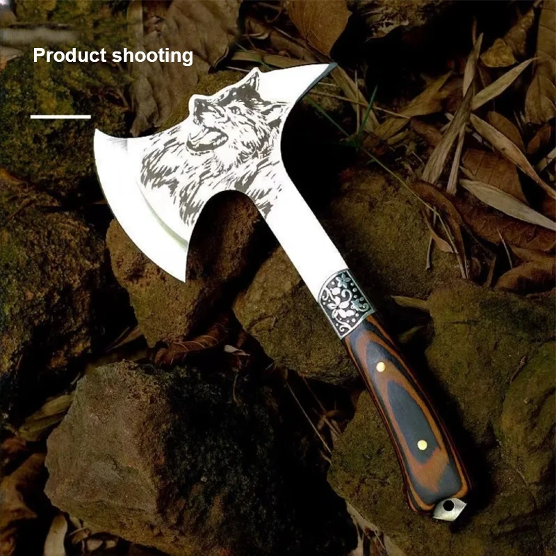 Wolf Ax Outdoor Ax Knife Woodworking Ax Multifunctional Ax Logging Bone Chopping War Wolf Ax Tree Chopping Firewood