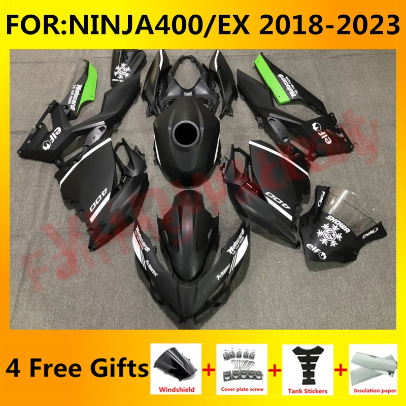 

Новый комплект обтекателей для мотоцикла ABS подходит для Ninja400 EX400 EX Ninja 400 2018 2019 2020 2021 2022 2023 полный комплект обтекателей черный зеленый
