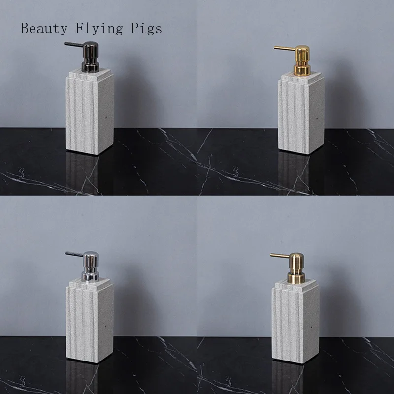 Light Luxury Gray Marble Bathroom Wash Home Wash Desk Tray Paper Towel Box Set bathroom accessories  tooth brush holder