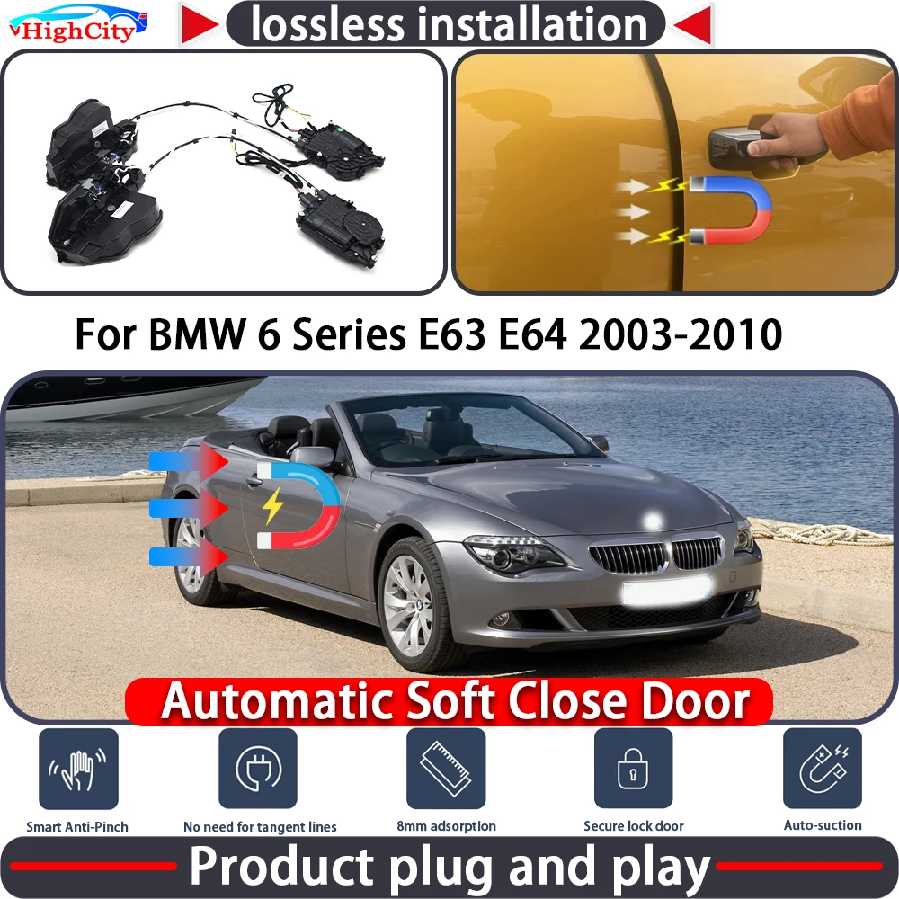 

HighCity Electric Closing Door Lock Actuator for BMW 6 Series E63 E64 2003-2010 Soft Close Power Latch System Auto Pull Door