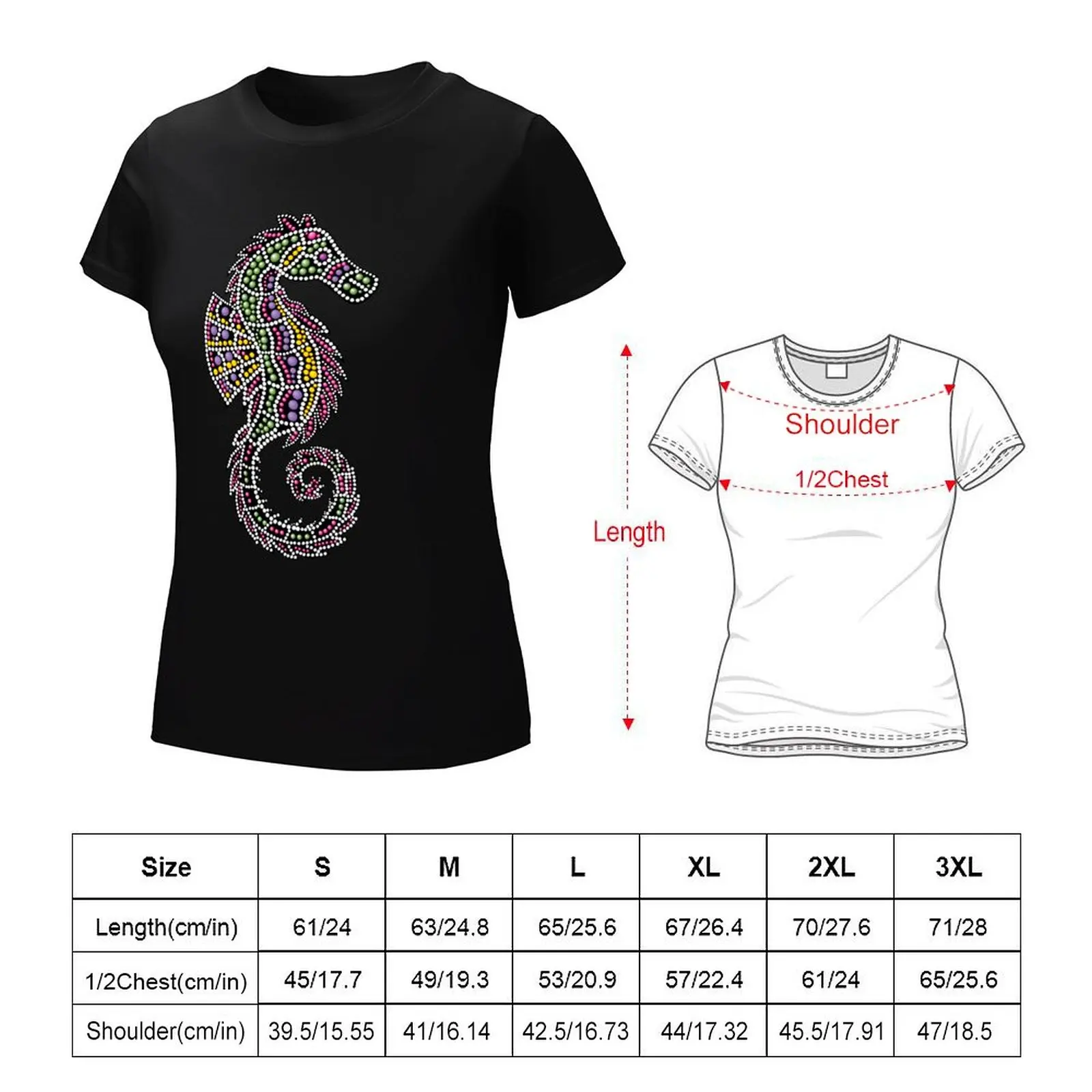 Seahorse T-Shirt animal print shirt for girls Blouse summer blouses woman 2024