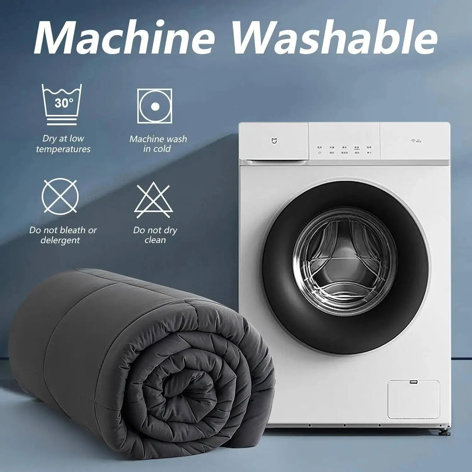 Set piumino traspirante reversibile da 2/3 pezzi, soffice piumino trapuntato, piumino alternativo in piuma + federe per tutte le stagioni