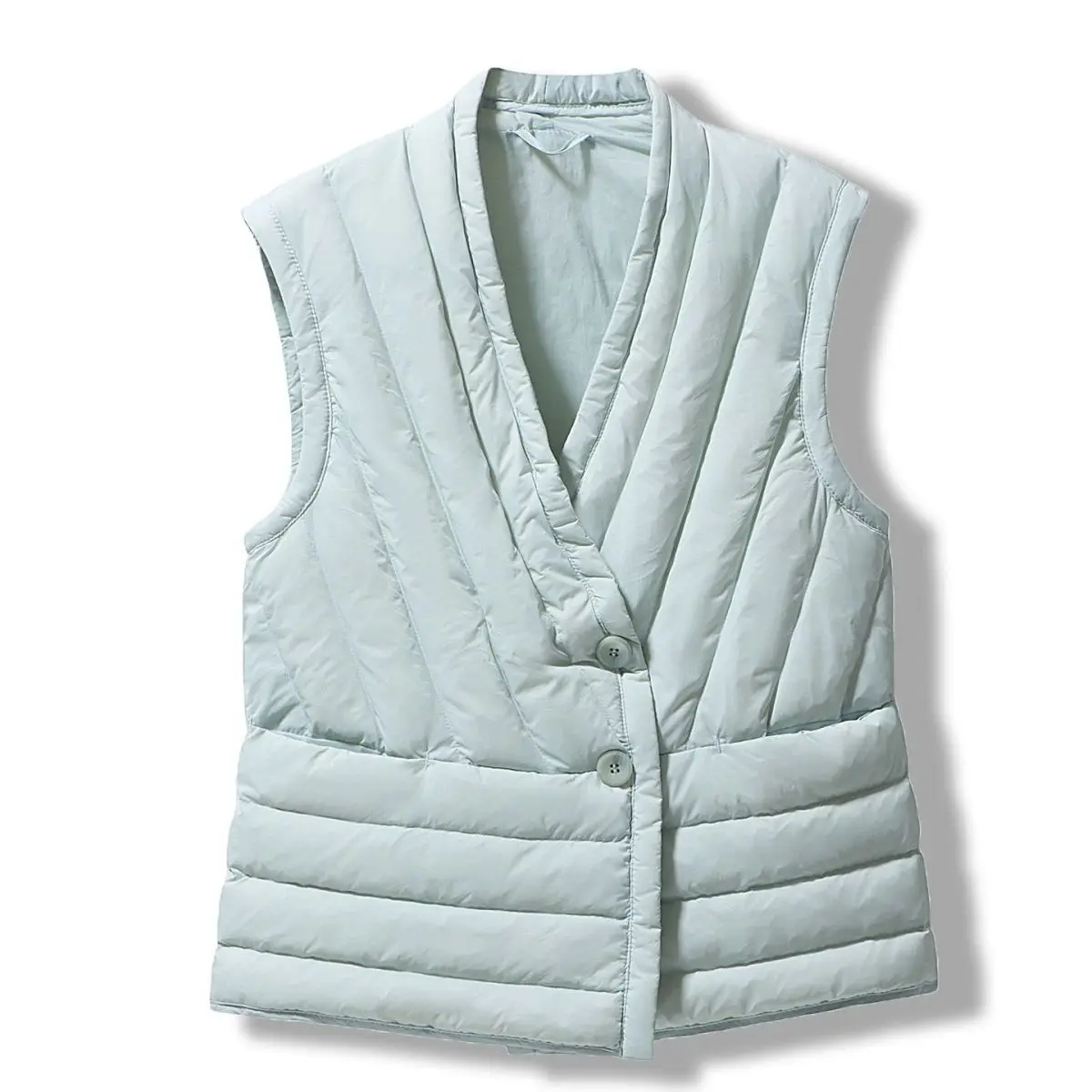 Ultra Light White Duck Down Vest Autumn Winter Women V Neck Down Waistcoat Coat Parkas Ladies Warm Sleeveless Short Tank Jacket
