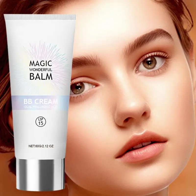 BB-Cream Concealer Hidratante, Base de Fundação, Maquiagem Nua, Clareamento, Fácil de Usar, Face Beauty Cosmetics, 2024