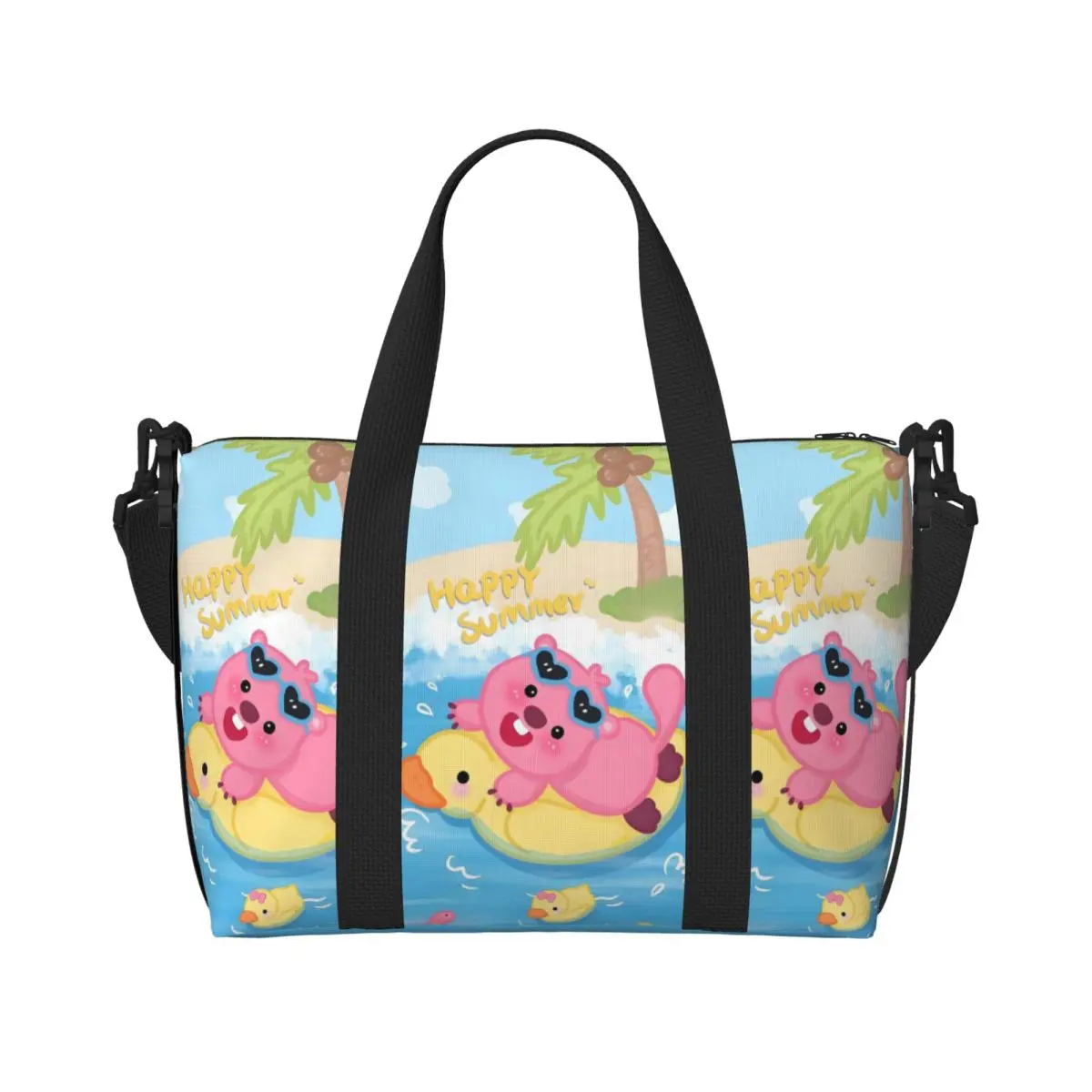 

Изготовленная на заказ большая сумка Zanmang Loopy для женщин, большая вместимость, милые мультяшные спортивные пляжные дорожные сумки