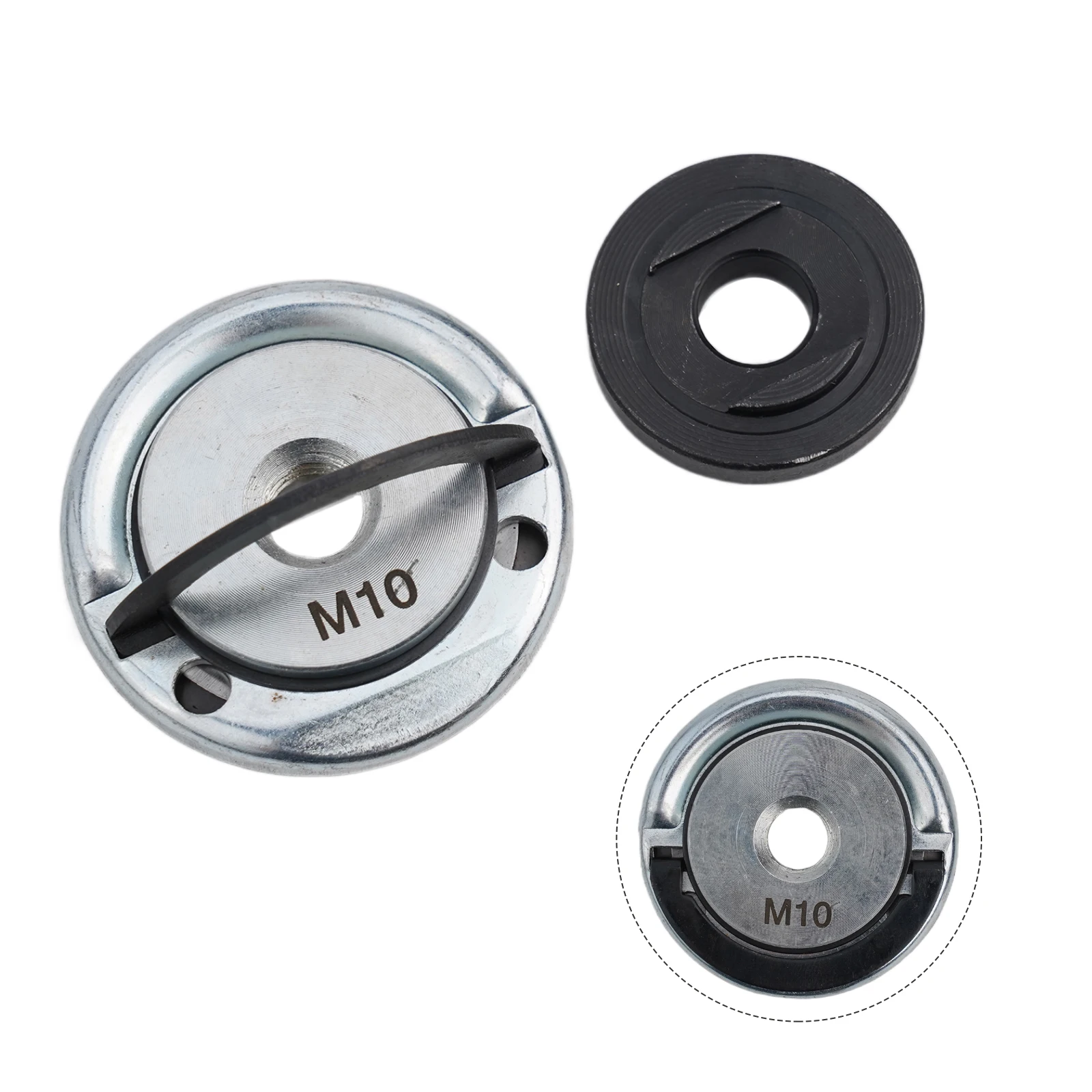 M10 Angle Grinder Self-Locking Pressing Plate Quick Release Flange Nut + Bottom Pressure Plate Power Chuck Tools