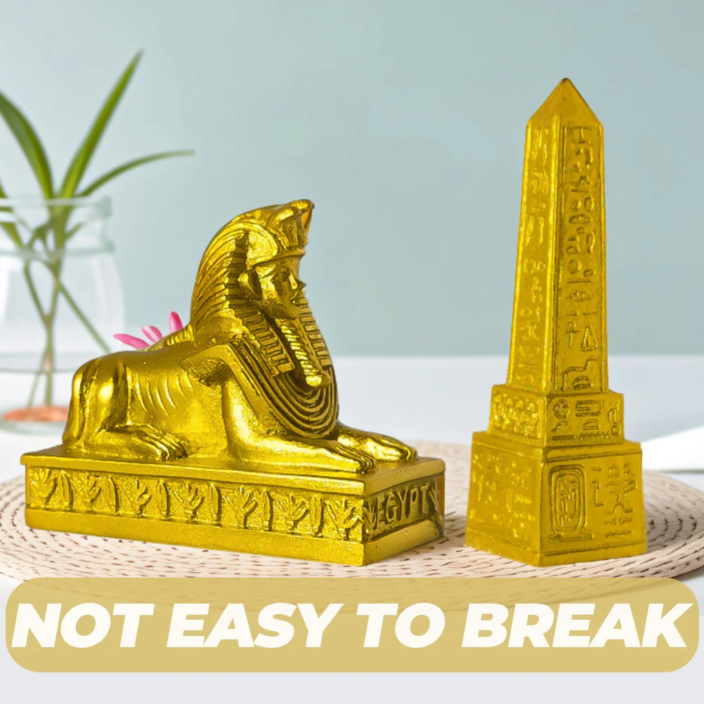1 مجموعة الراتنج تمثال معبد مصر القديمة معلم تمثال مفصل لديكور الطاولة نعمة هدية المنزل مكتب الفن #4