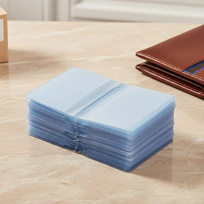 6/10/12 Sheets Cute Semi Transparent PVC Folded Credit Card Holder Inner Pages Office Supplies