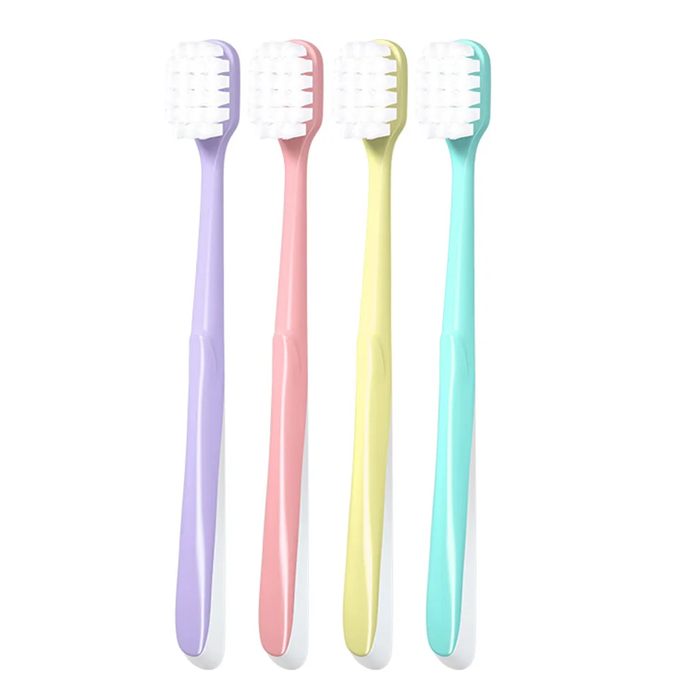 

4 Pcs Square Hole Soft Cotton Toothbrush Set Woman Adults Pp Extra Toothbrushes