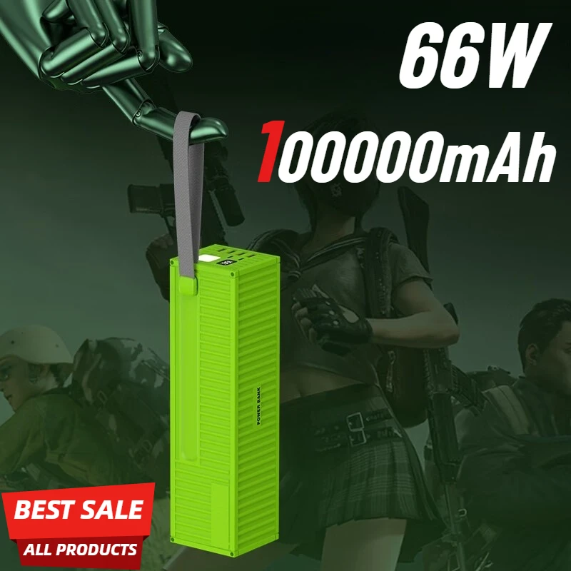 NEW 66W Fast Charging Large Capacity Portable Charger 100000mAh External Battery for IPhone Samsung Huawei Xiaomi